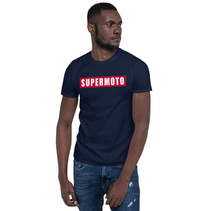 Biker T-Shirt "SUPERMOTO" – Marineblau – Vorderansicht