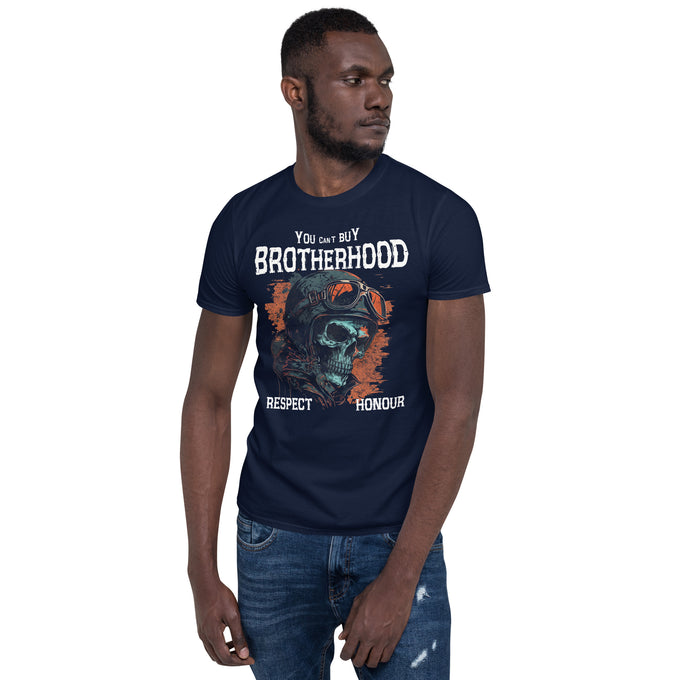 Biker Motorrad T-Shirts "Biker Brotherhood" Variante 1 – Marineblau – Vorderansicht