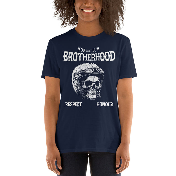 Biker Motorrad T-Shirts "Biker Brotherhood" Variante 2 – Marineblau – Vorderansicht