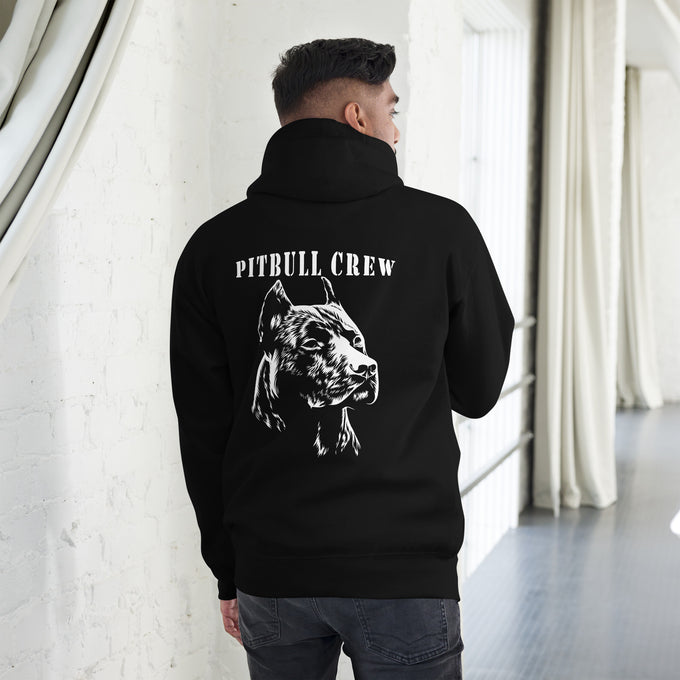 Biker - Premium Unisex Hoodie " Pit Bull Crew" – Schwarz – Rückansicht