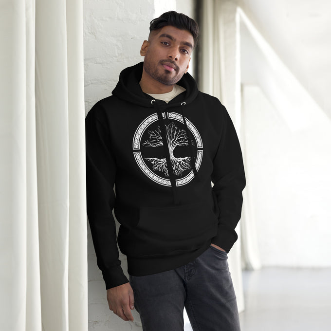 Herren T-Shirt und Hoodies Wikinger "Nordmann Premium Hoodie" Variante 3 – Schwarz – Vorderansicht