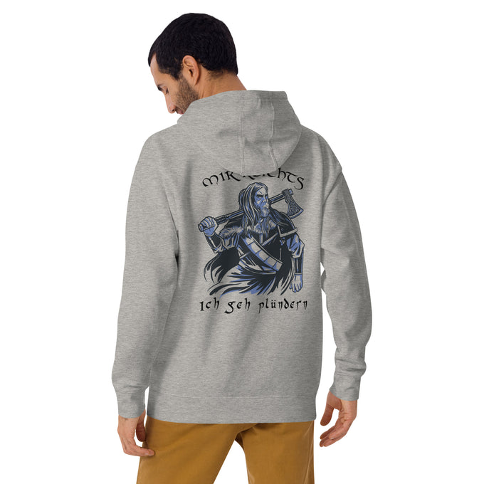 Herren T-Shirt und Hoodies Wikinger "Mir reichts Ich geh plündern" Variante2 – Rückansicht