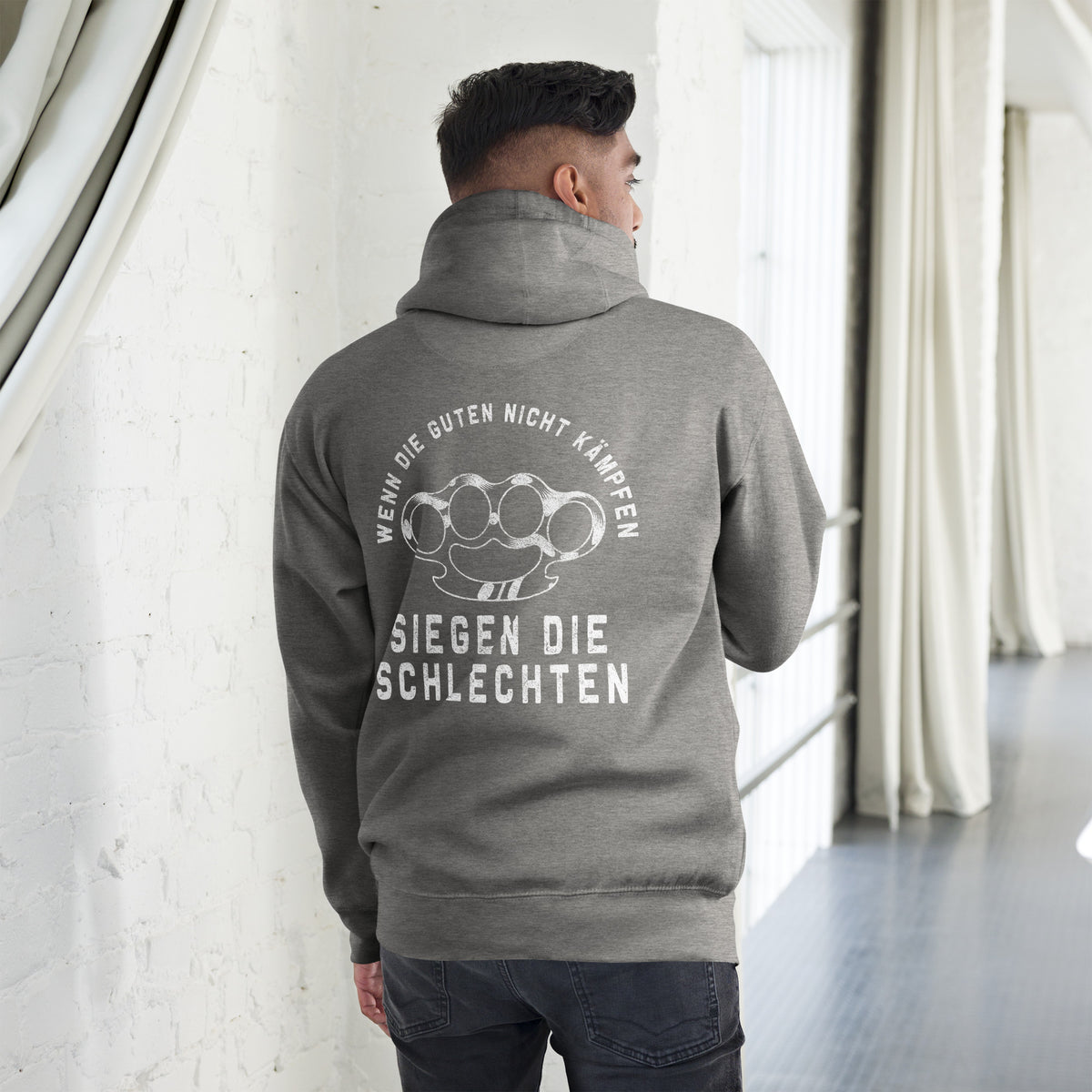 Biker - Premium Unisex Hoodie " Wenn die guten nicht kämpfen, Siegen die schlechten"-Biker-Shirts