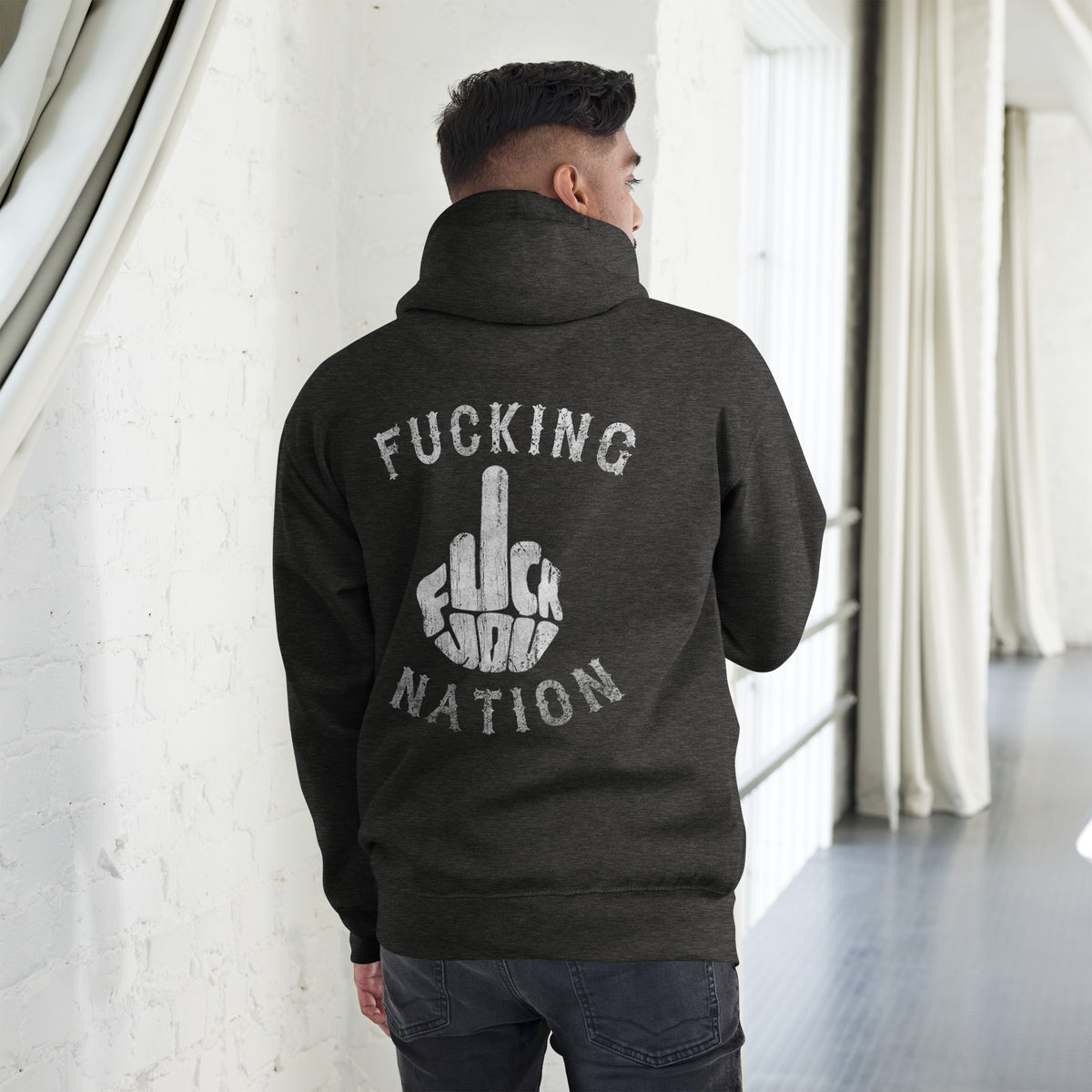 Biker - Premium Unisex Hoodie " Fucking Nation"-Biker-Shirts