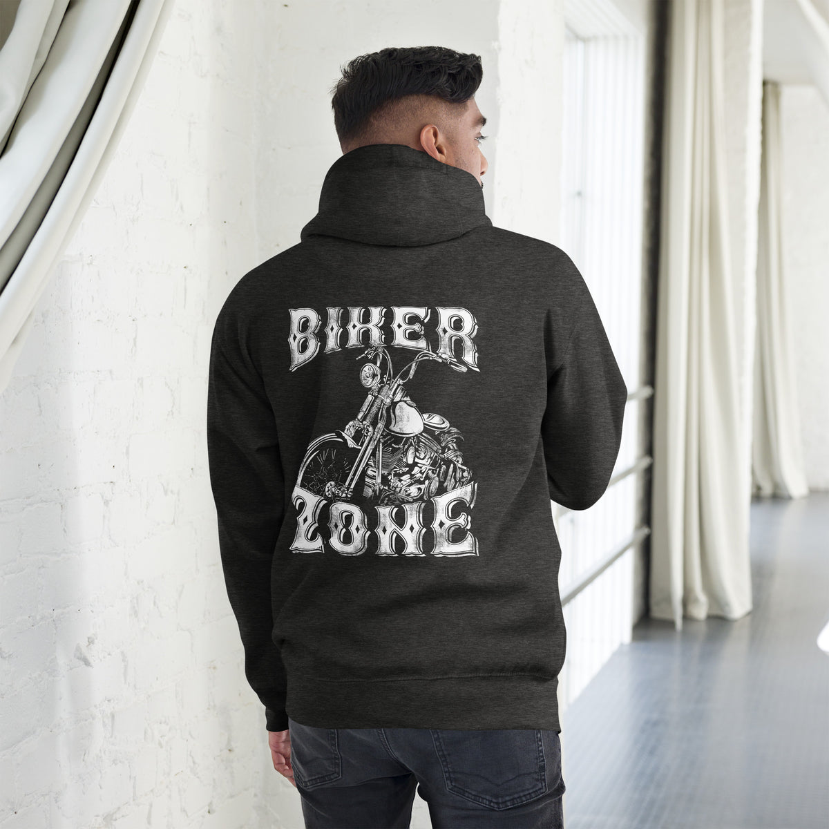 Biker - Premium Unisex Hoodie " Biker Zone" Variante4-Biker-Shirts