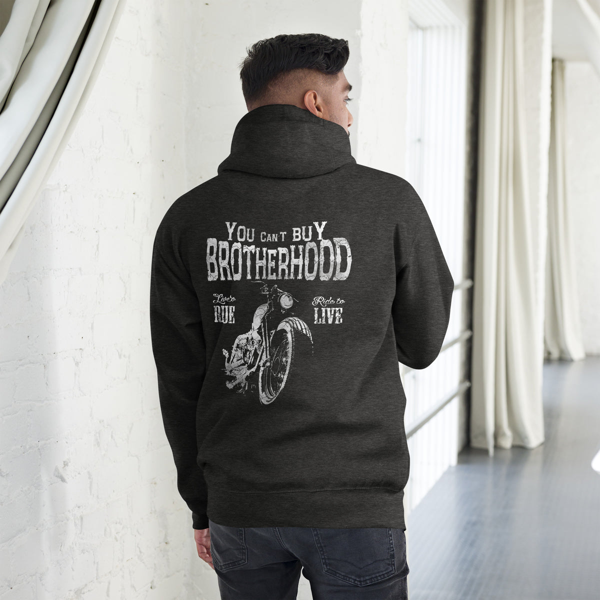 Biker - Premium Unisex Hoodie " You Can´t Buy Brotherhood" Variante 7-Biker-Shirts