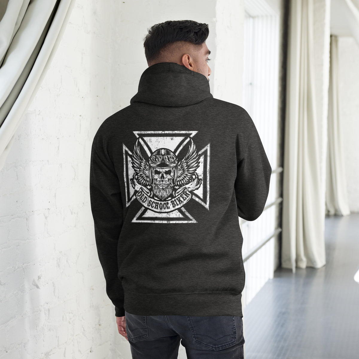 Biker - Premium Unisex Hoodie " Old School Biker" Variante4-Biker-Shirts