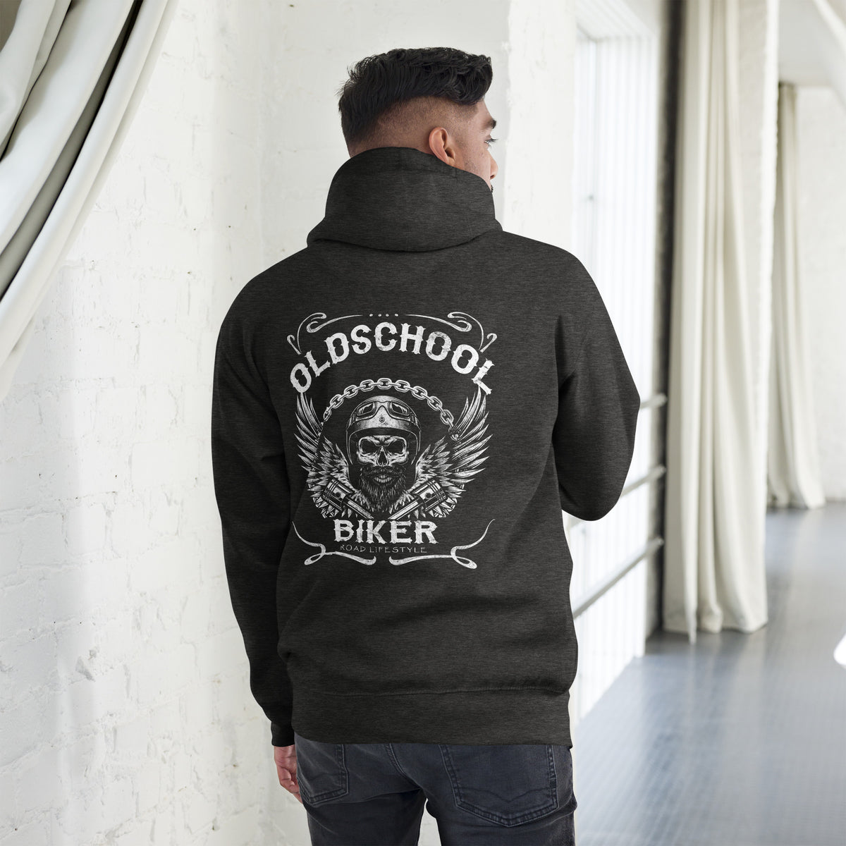 Biker - Premium Unisex Hoodie " Old School Biker" Variante 7-Biker-Shirts