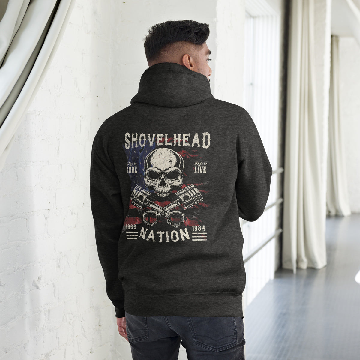 Biker - Premium Unisex Hoodie " Shovelhead Nation" Variante2-Biker-Shirts