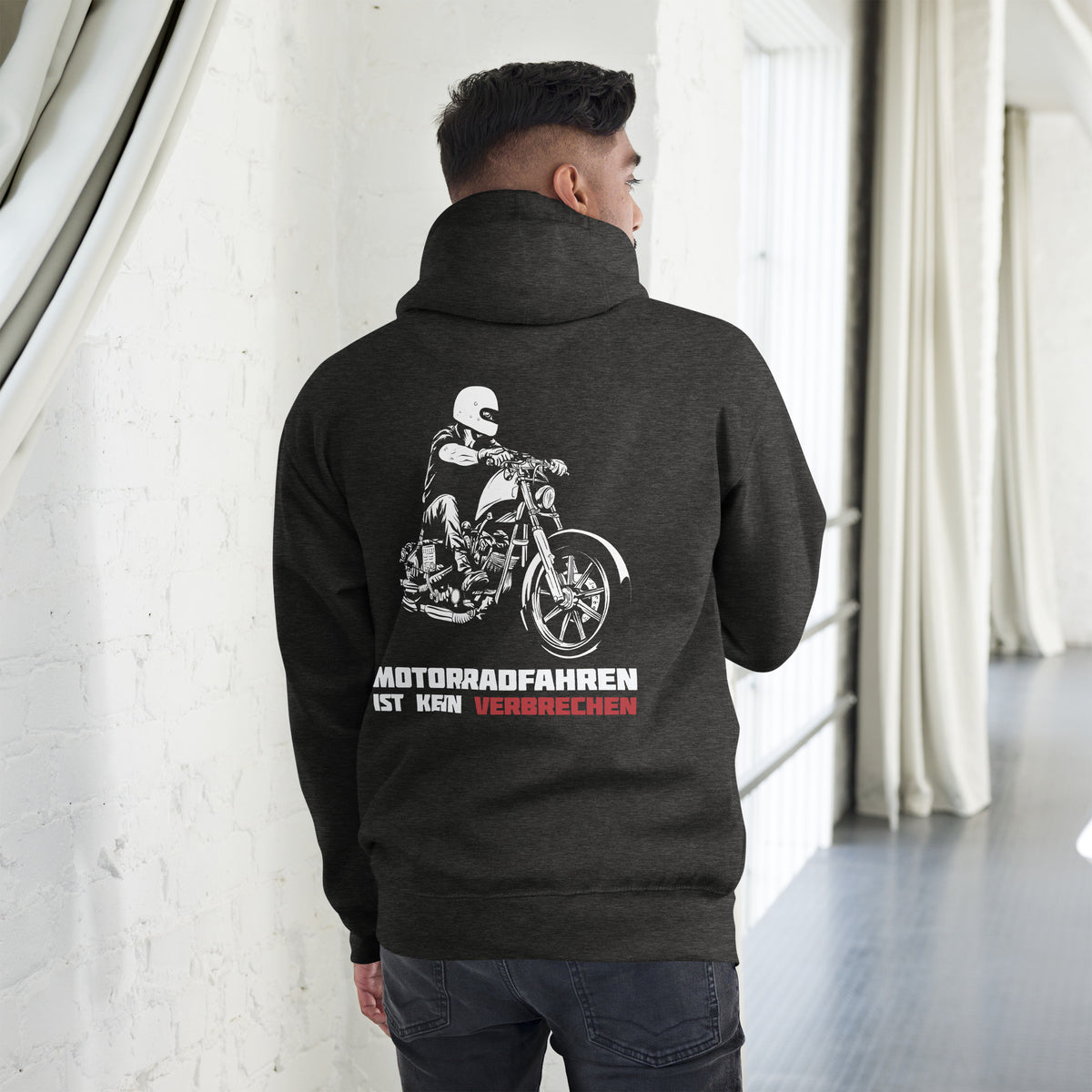 Biker - Premium Unisex Hoodie " Motorradfahren ist kein Verbrechen"-Biker-Shirts