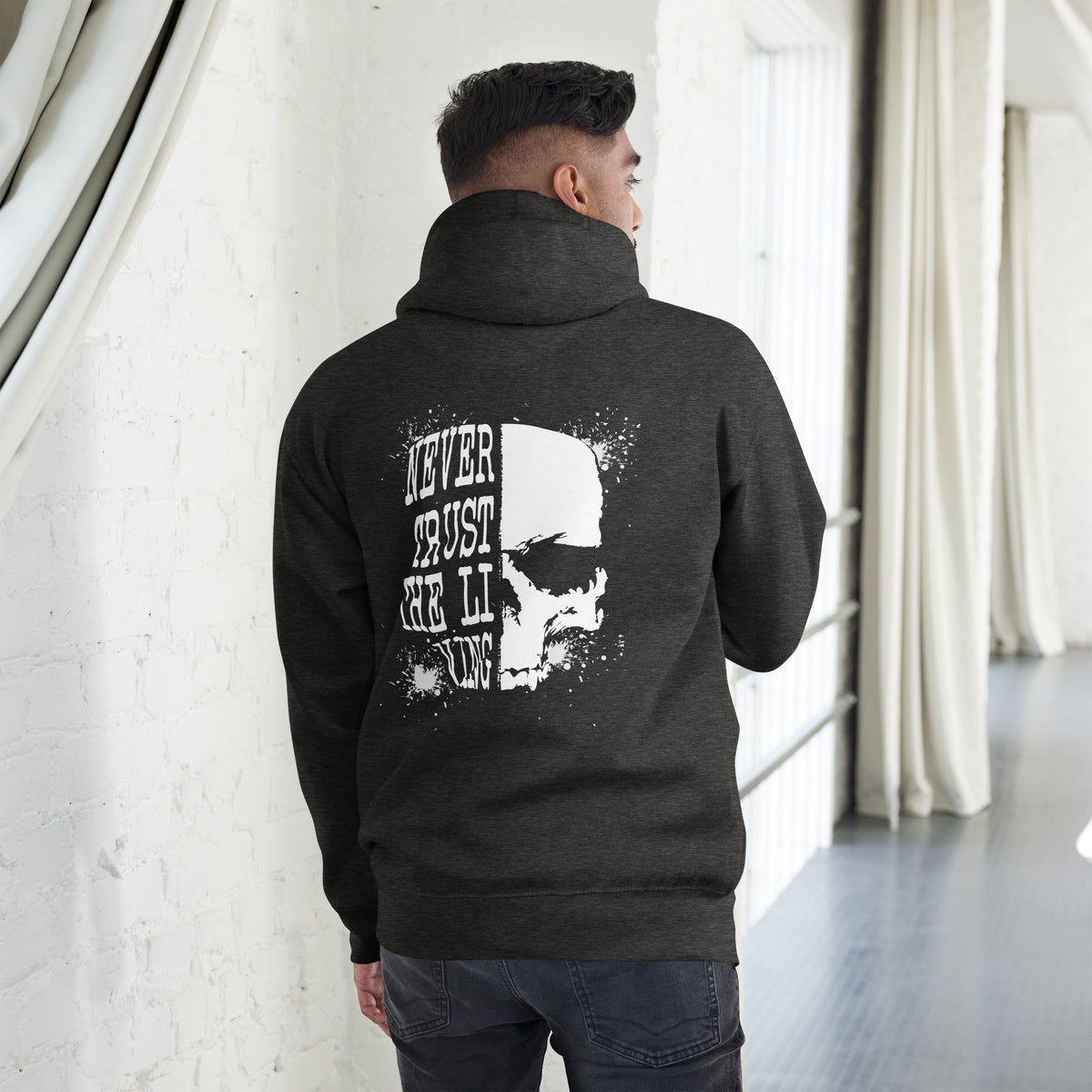 Biker - Premium Unisex Hoodie " Never Trust The Living"-Biker-Shirts