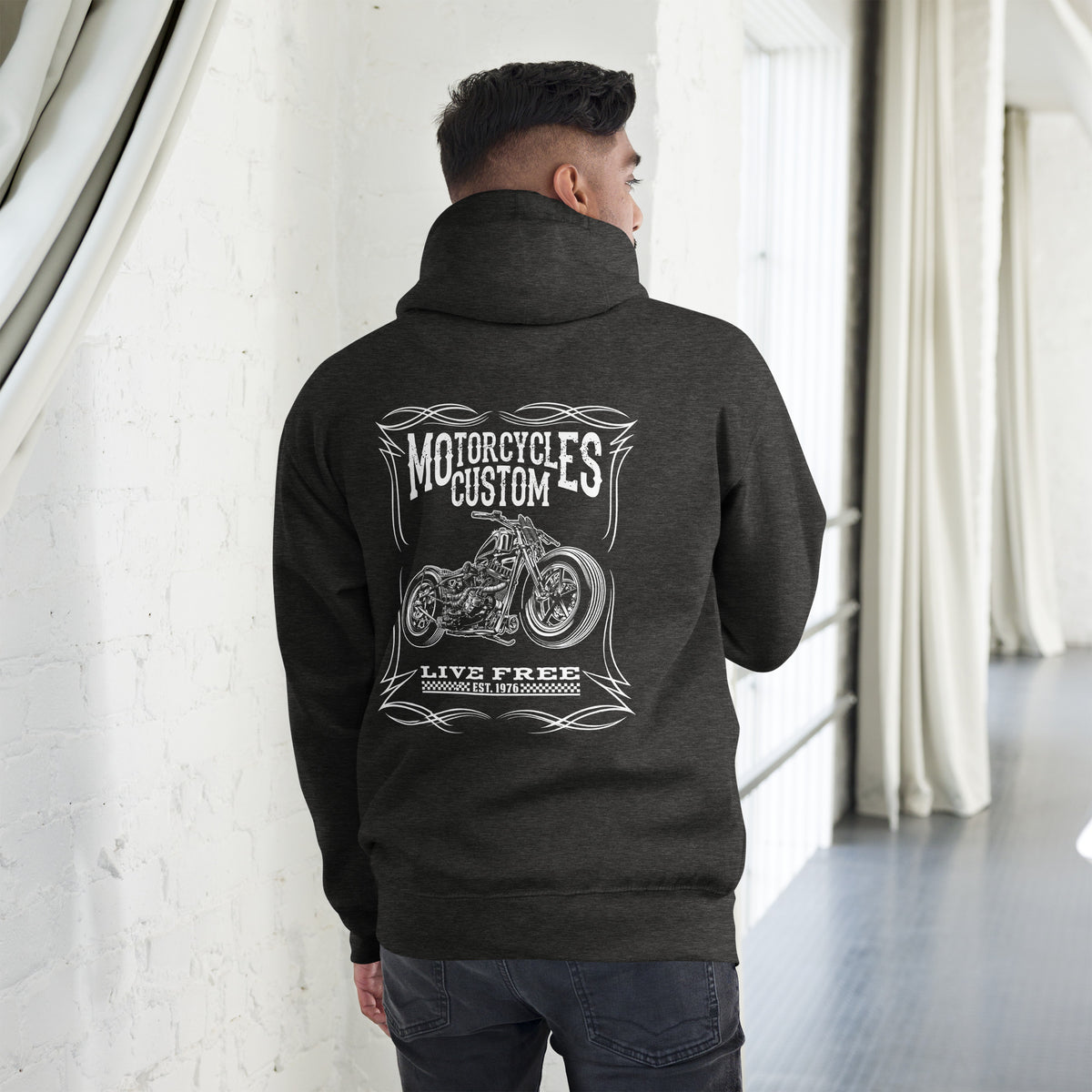 Biker - Premium Unisex Hoodie " Motorcycles Custom" Variante 3-Biker-Shirts