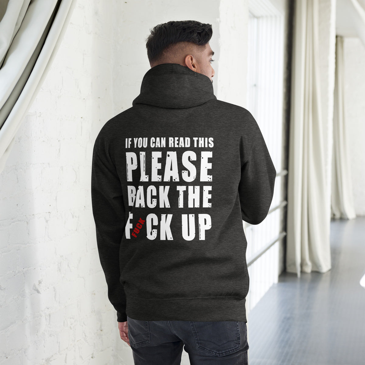 Biker - Premium Unisex Hoodie " If You Can Read This Please Back the Fuck up"-Biker-Shirts