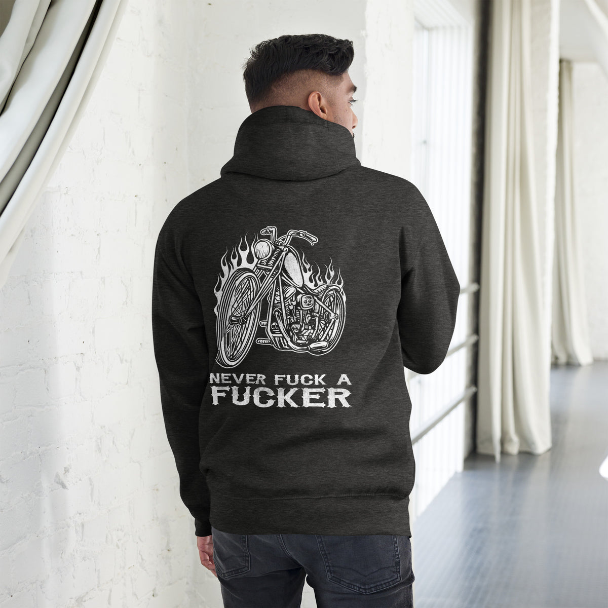 Biker - Premium Unisex Hoodie " Never Fuck A Fucker" Variante 2-Biker-Shirts