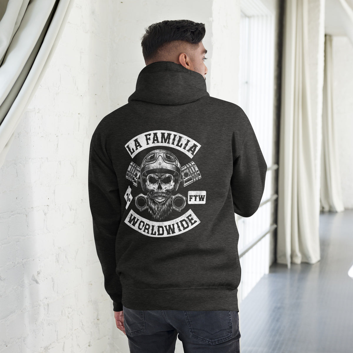 Biker - Premium Unisex Hoodie " LA FAMILIA WORLDWIDE"-Biker-Shirts