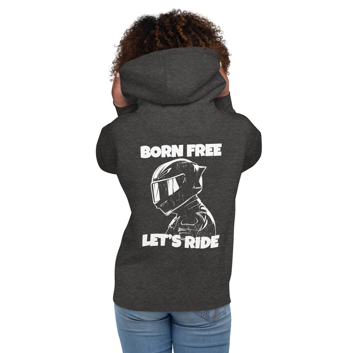 Biker - Premium Unisex Hoodie " Born Free Let´s Ride" Variante 2-Biker-Shirts