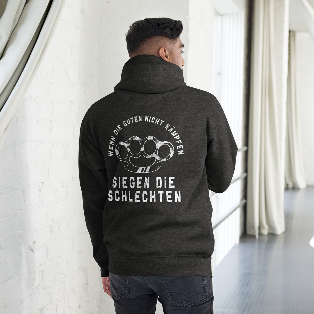 Biker - Premium Unisex Hoodie " Wenn die guten nicht kämpfen, Siegen die schlechten"-Biker-Shirts