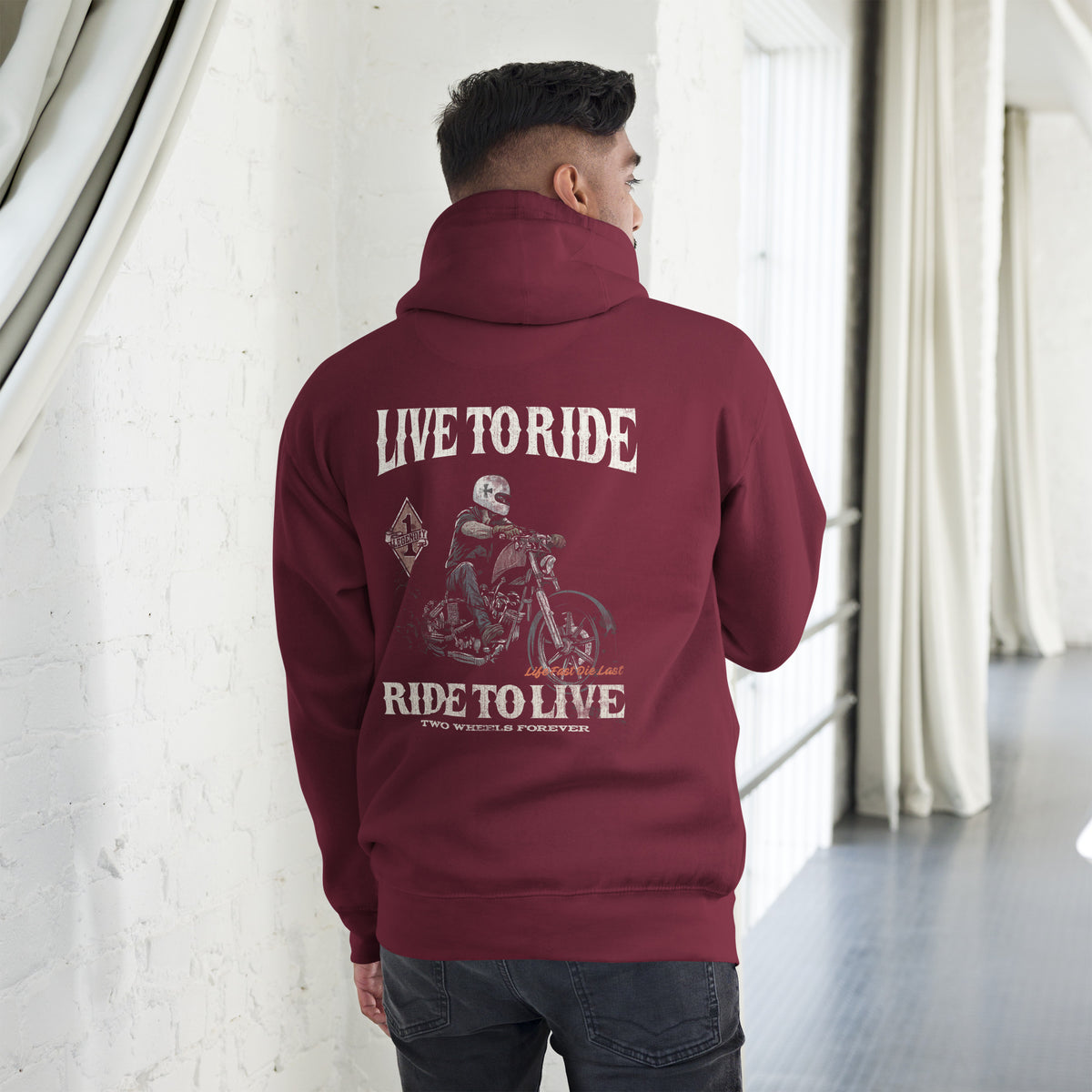 Biker - Premium Unisex Hoodie " Life To Ride"-Biker-Shirts