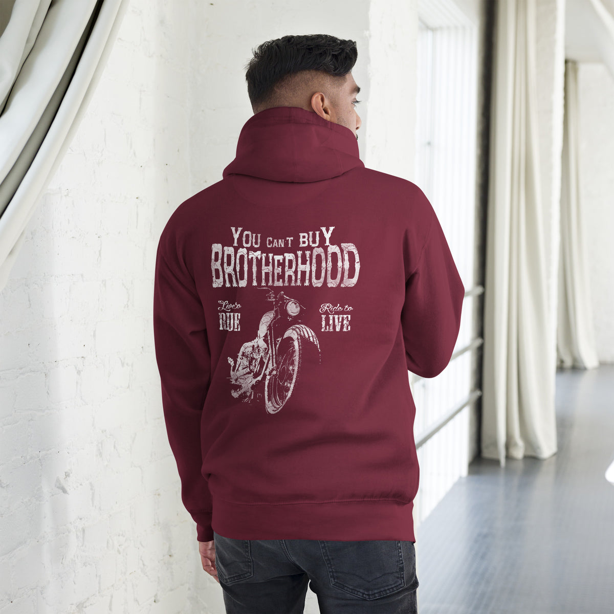 Biker - Premium Unisex Hoodie " You Can´t Buy Brotherhood" Variante 7-Biker-Shirts