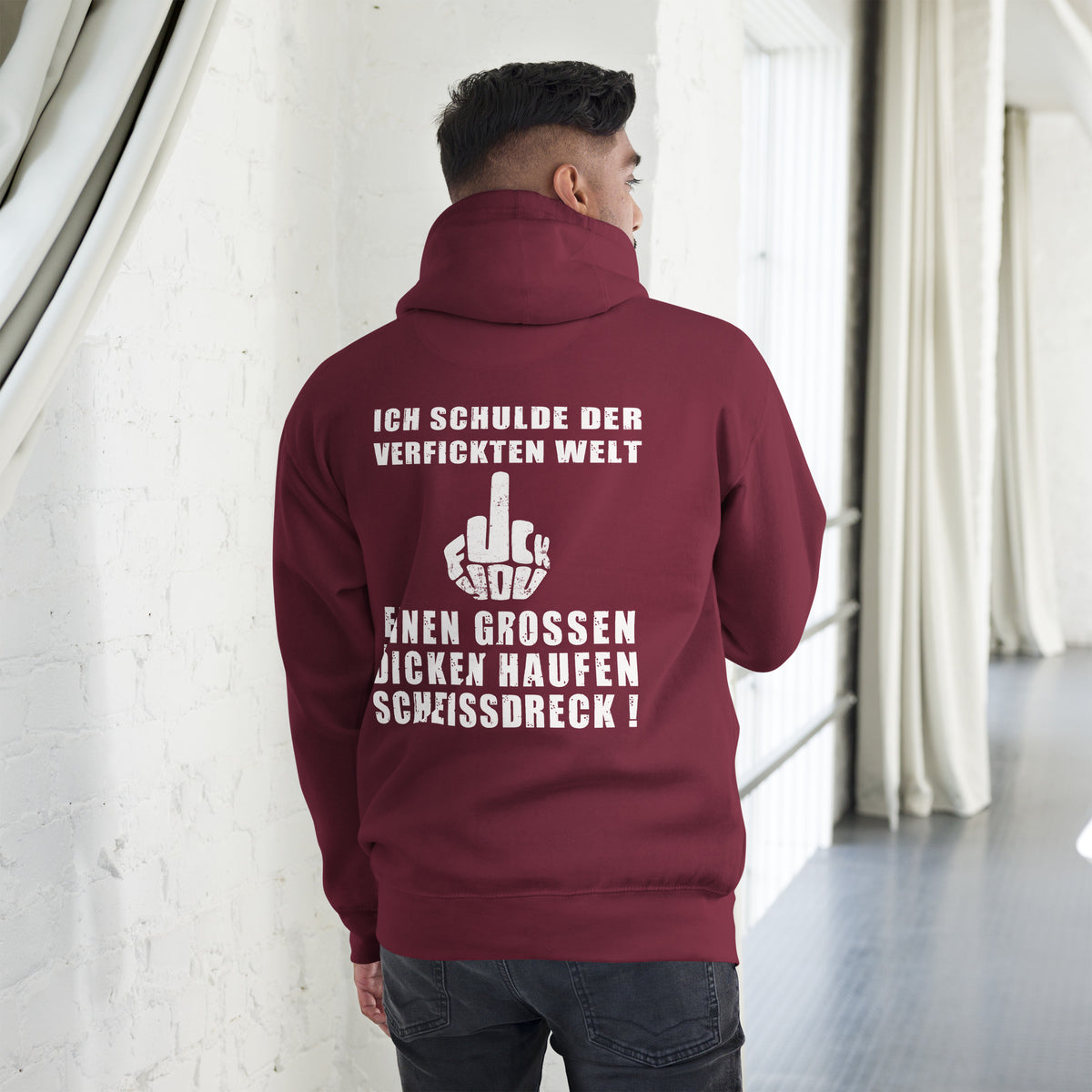 Biker - Premium Unisex Hoodie " Ich schulde der Welt einen Scheißdreck"-Biker-Shirts