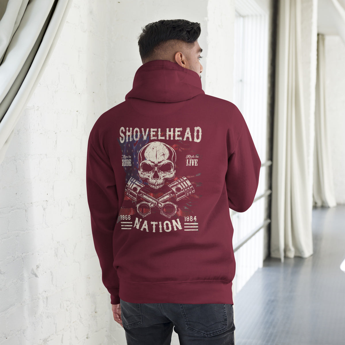 Biker - Premium Unisex Hoodie " Shovelhead Nation" Variante2-Biker-Shirts