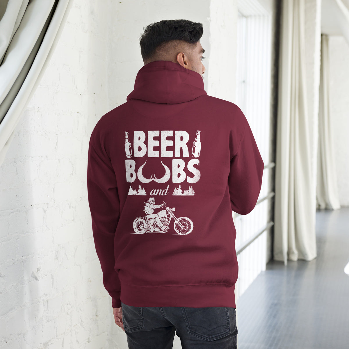 Biker - Premium Unisex Hoodie " Beer, Boobs, Biker"-Biker-Shirts