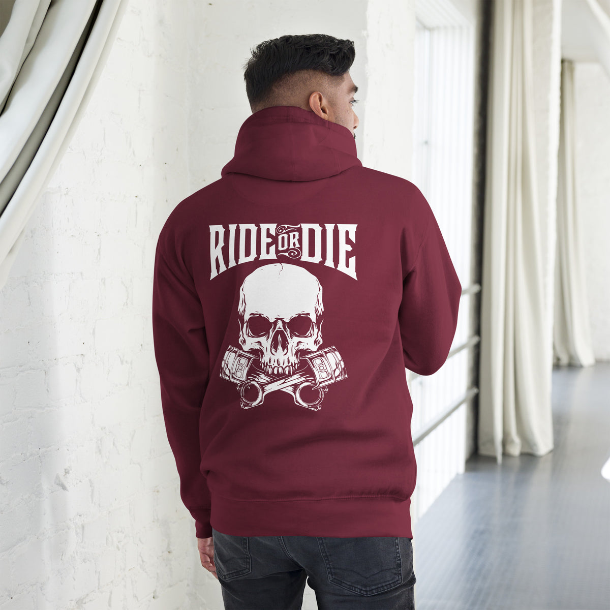 Biker - Premium Unisex Hoodie " Ride or Die" Variante 4-Biker-Shirts