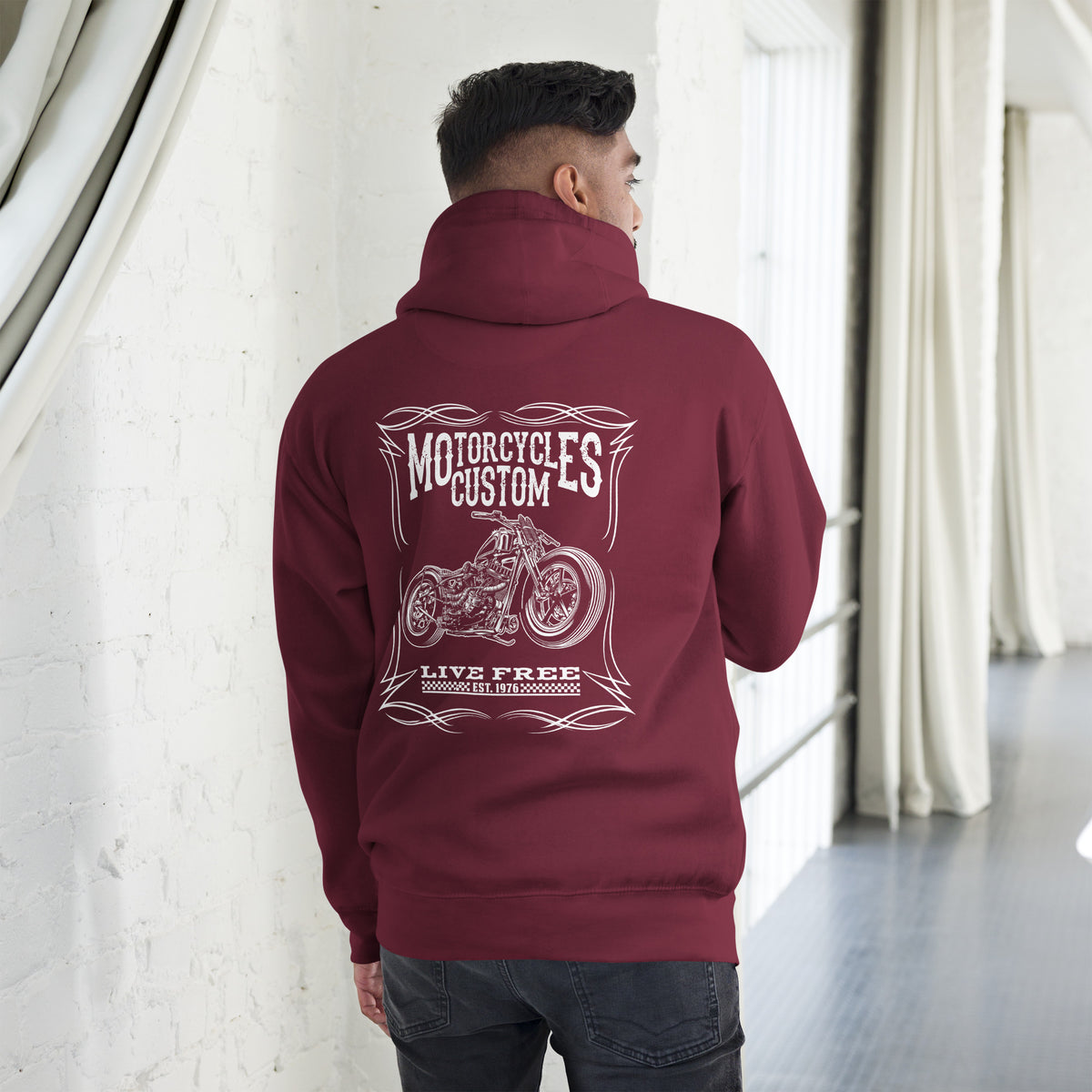 Biker - Premium Unisex Hoodie " Motorcycles Custom" Variante 3-Biker-Shirts