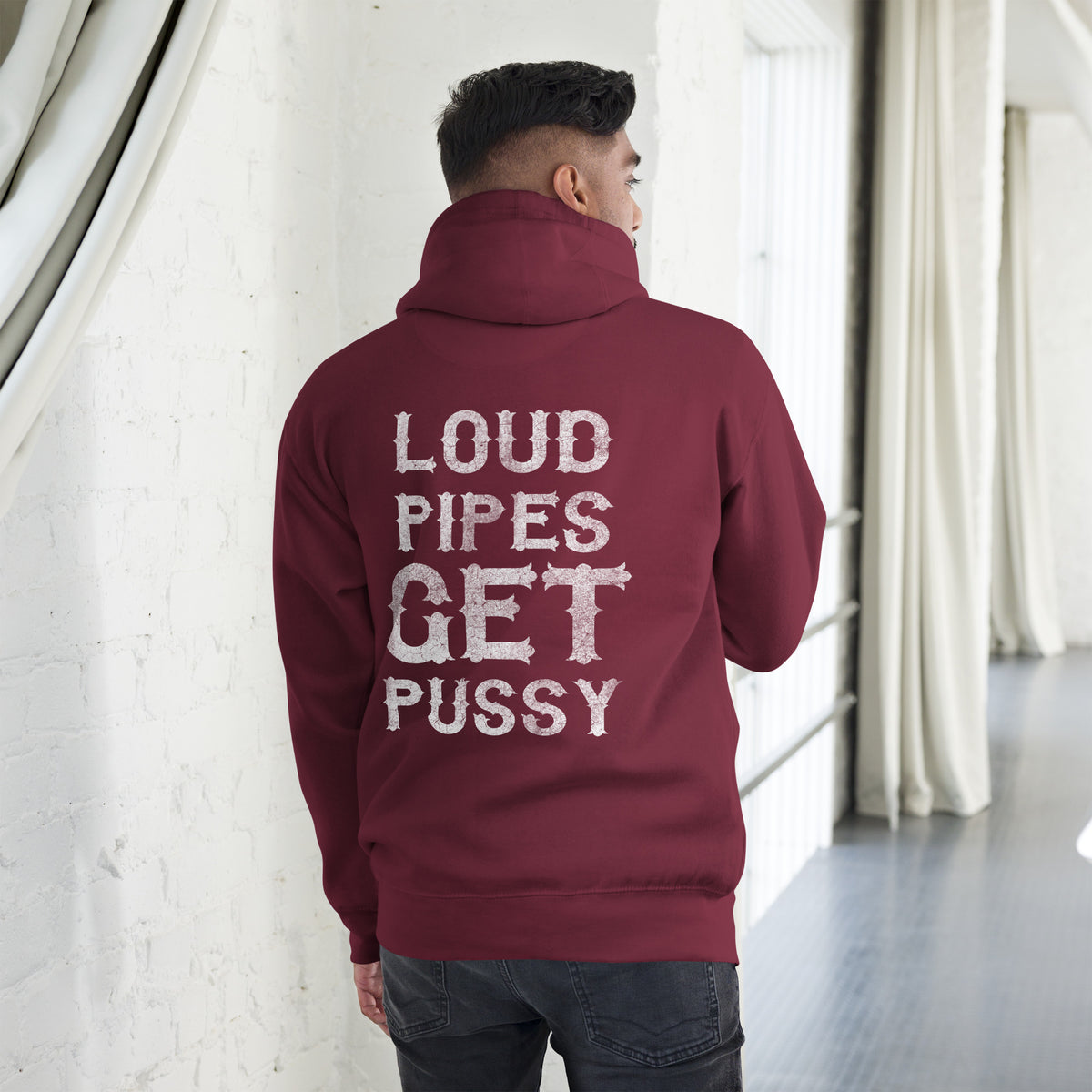 Biker - Premium Unisex Hoodie " Loud Pippes Get Pussy "-Biker-Shirts