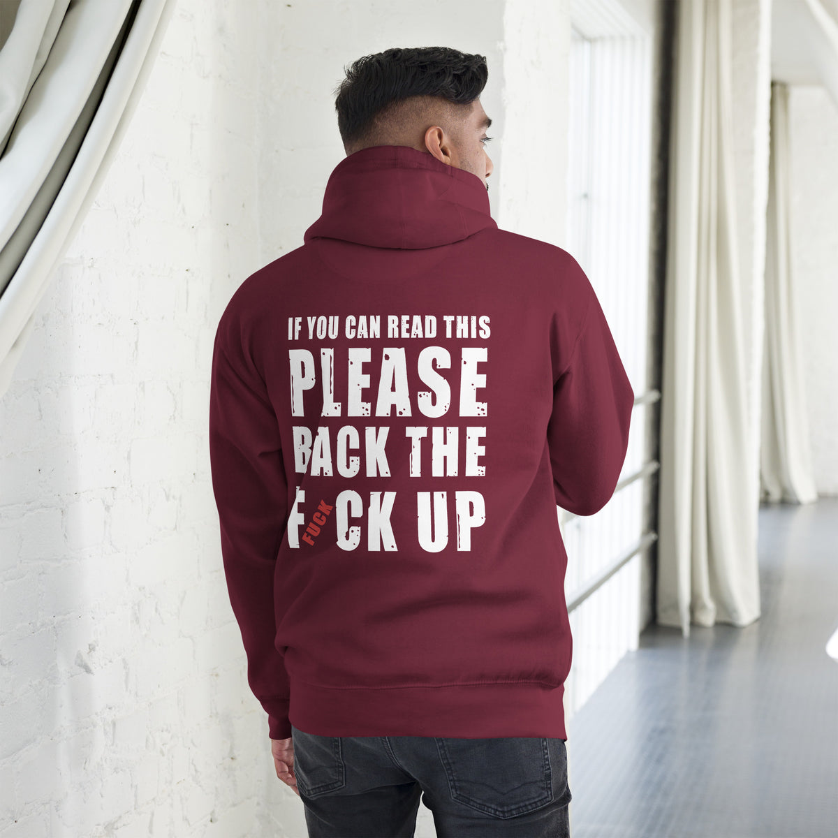 Biker - Premium Unisex Hoodie " If You Can Read This Please Back the Fuck up"-Biker-Shirts