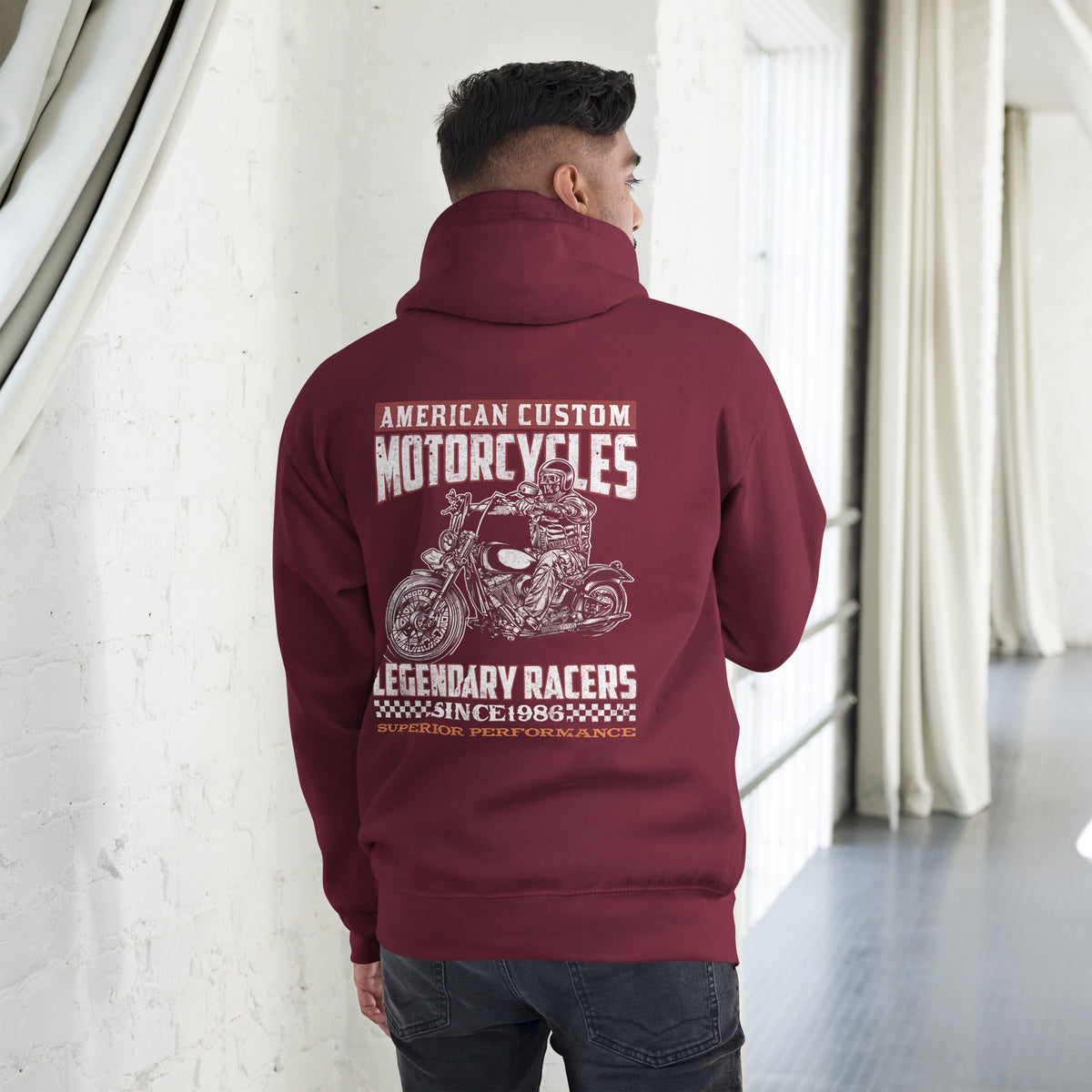 Biker - Premium Unisex Hoodie " American Custom Motorcycles" Variante 2-Biker-Shirts