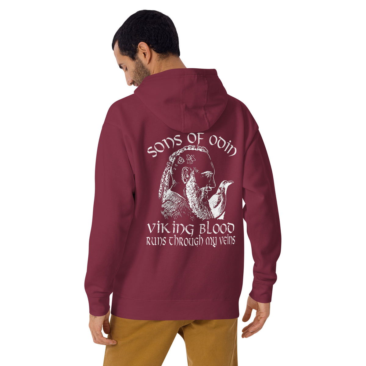 Herren T-Shirt und Hoodies Wikinger "Sons of Odin Viking Blood runs through my Veins" Variante 6-Biker-Shirts