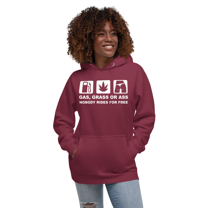 Biker - Premium Unisex Hoodie " Gas Grass or Ass" – Vorderansicht