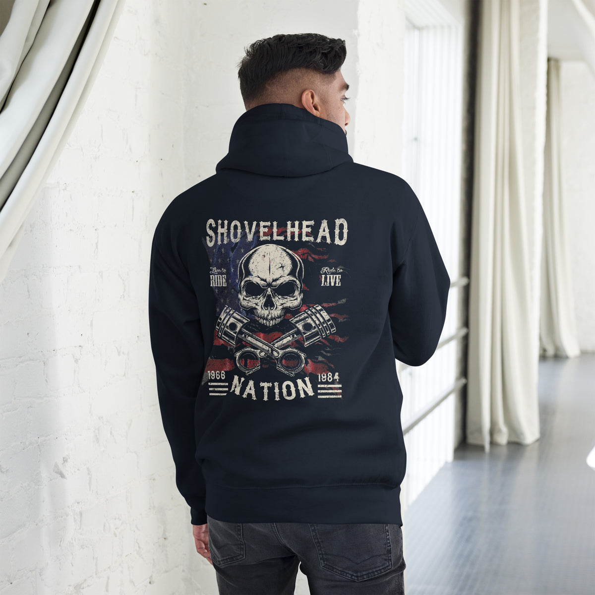 Biker - Premium Unisex Hoodie " Shovelhead Nation" Variante2-Biker-Shirts