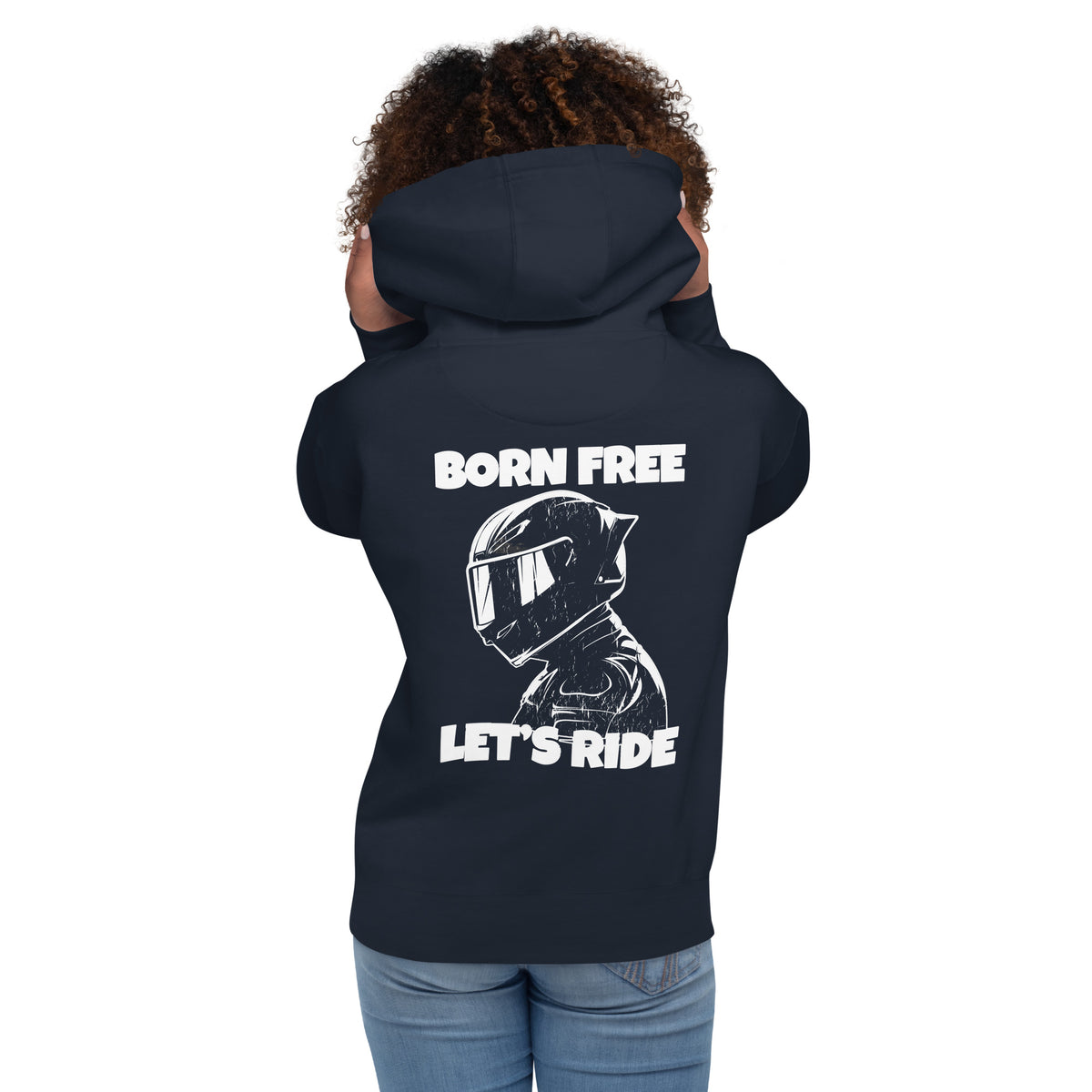 Biker - Premium Unisex Hoodie " Born Free Let´s Ride" Variante 2-Biker-Shirts